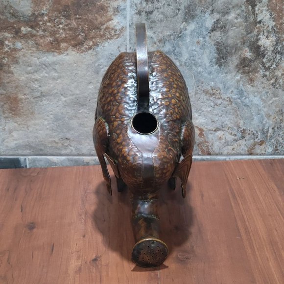 Vintage Metal Elephant Hammered Copper Water Can - Picture 7 of 15